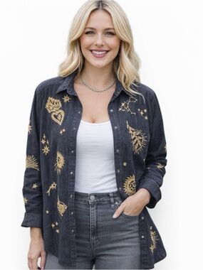 Johnny Was celestial Estrella button down shirt/jacket NWT RARE
